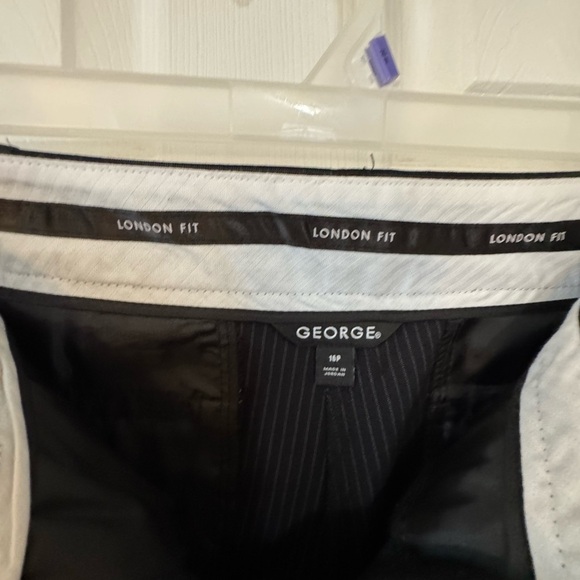 George Black Pinstripe Trousers - Picture 2 of 6